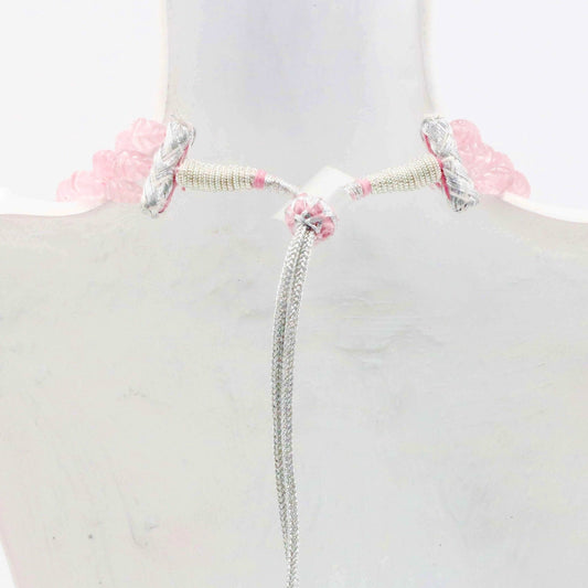 Rose Quartz Leaves Necklace - Taj Mahal Gems