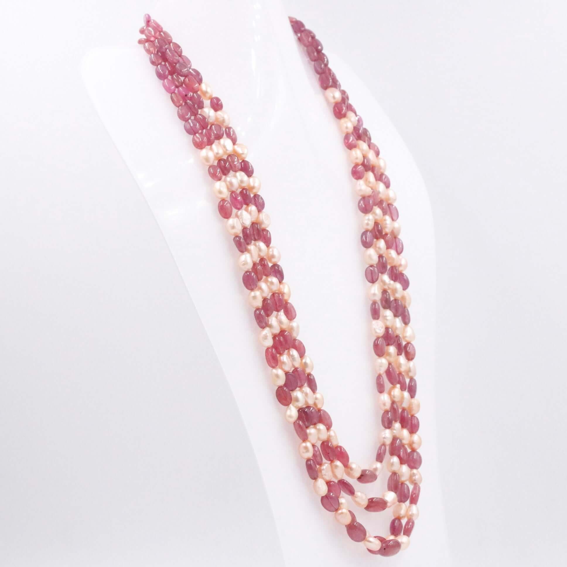 Ruby and Pearl Necklace - Taj Mahal Gems