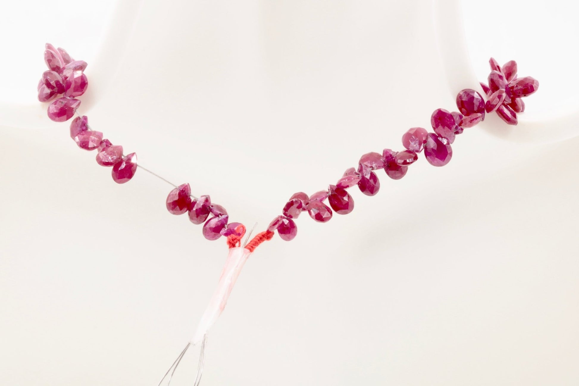 Ruby Briolette Beads Strand - Taj Mahal Gems