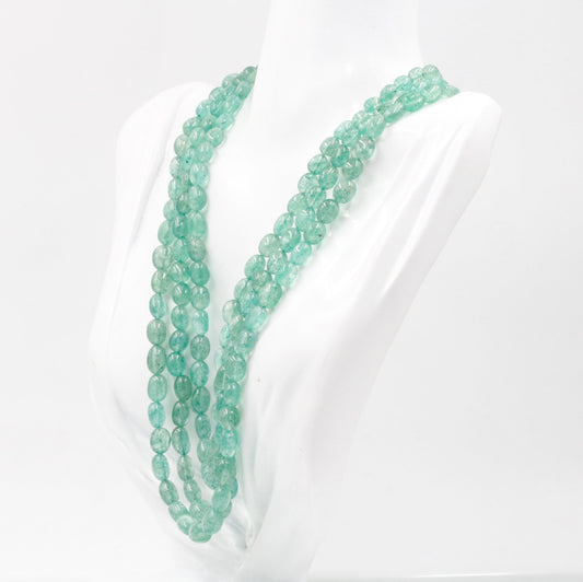 Russian Emerald Quartz Beaded Necklace - Taj Mahal Gems