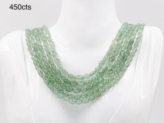 Russian Emerald Quartz Beaded Necklace - Taj Mahal Gems