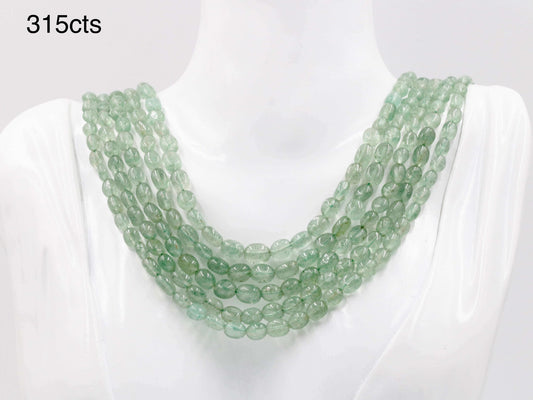 Russian Emerald Quartz Beaded Necklace - Taj Mahal Gems