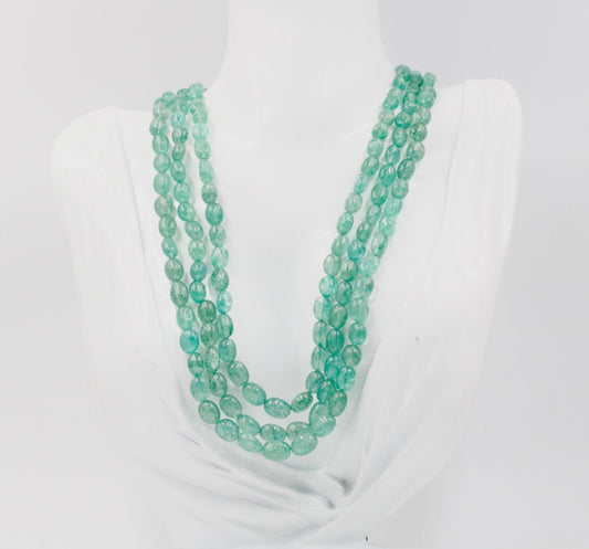 Russian Emerald Quartz Beaded Necklace - Taj Mahal Gems