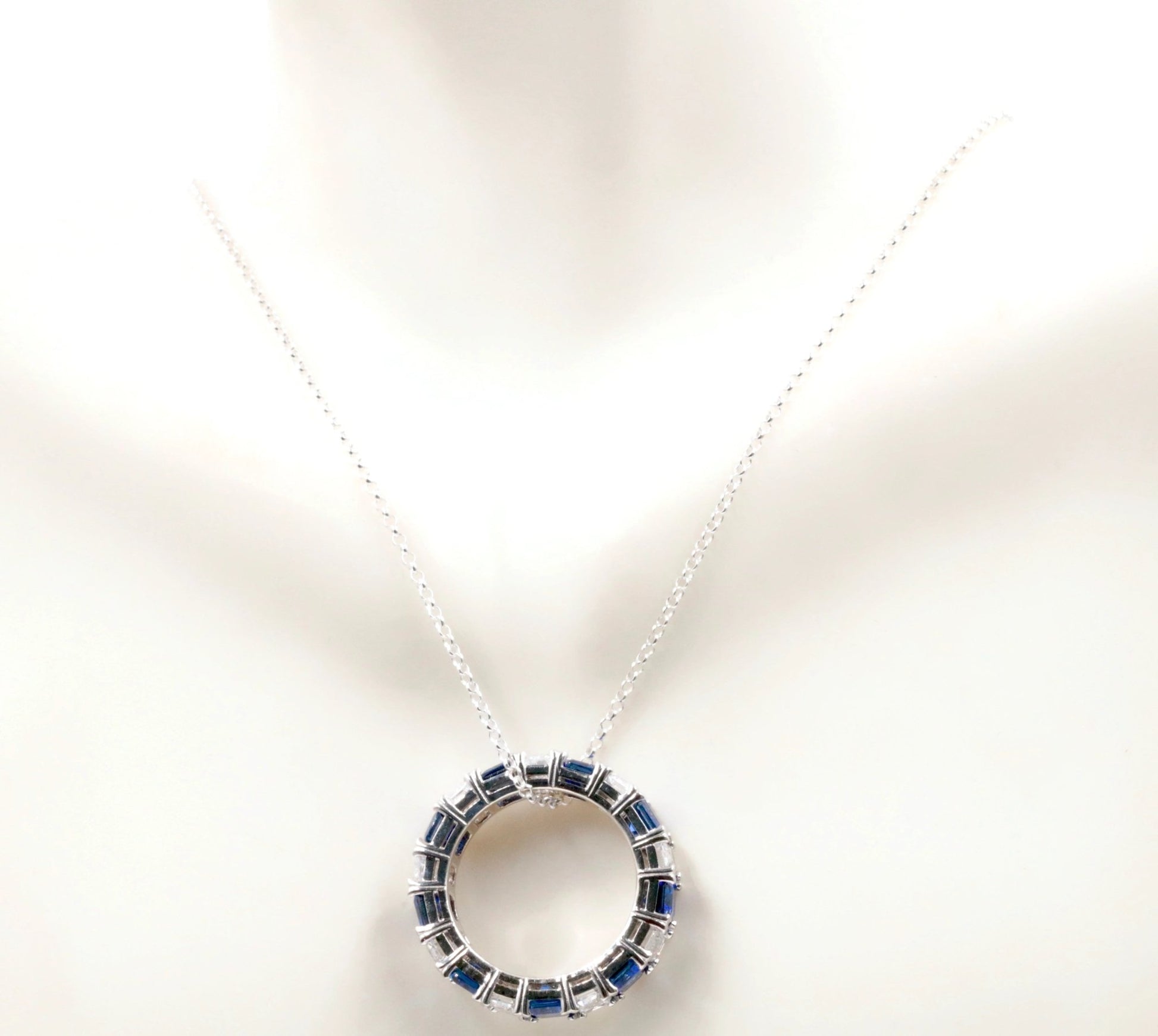 Sapphire Eternity Ring with CZ Charms - Taj Mahal Gems