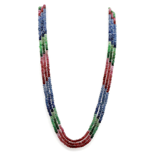 Sapphire w/ Ruby & Emerald Necklace - Taj Mahal Gems