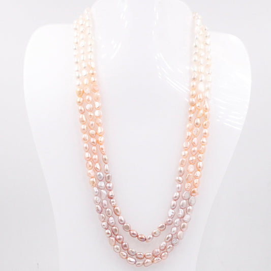 Shaded Multi - Strand Cultured Pearl Necklace - Taj Mahal Gems