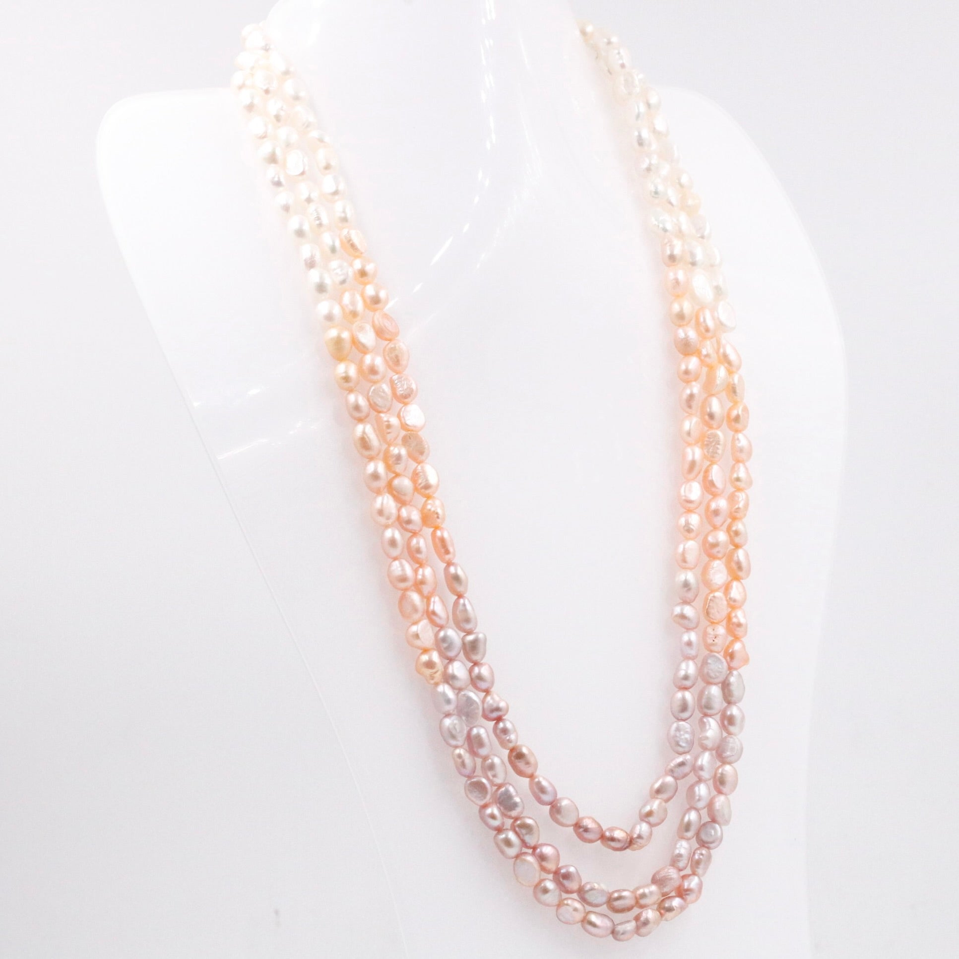 Shaded Multi - Strand Cultured Pearl Necklace - Taj Mahal Gems