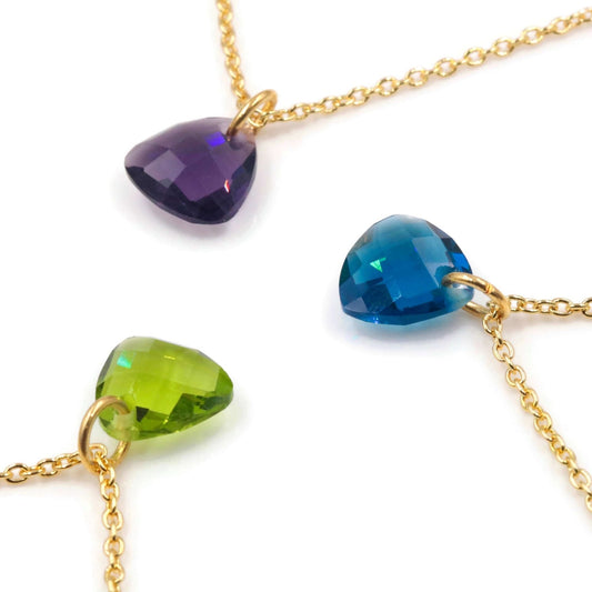 Single Color Gemstone with Chain Necklace - Taj Mahal Gems