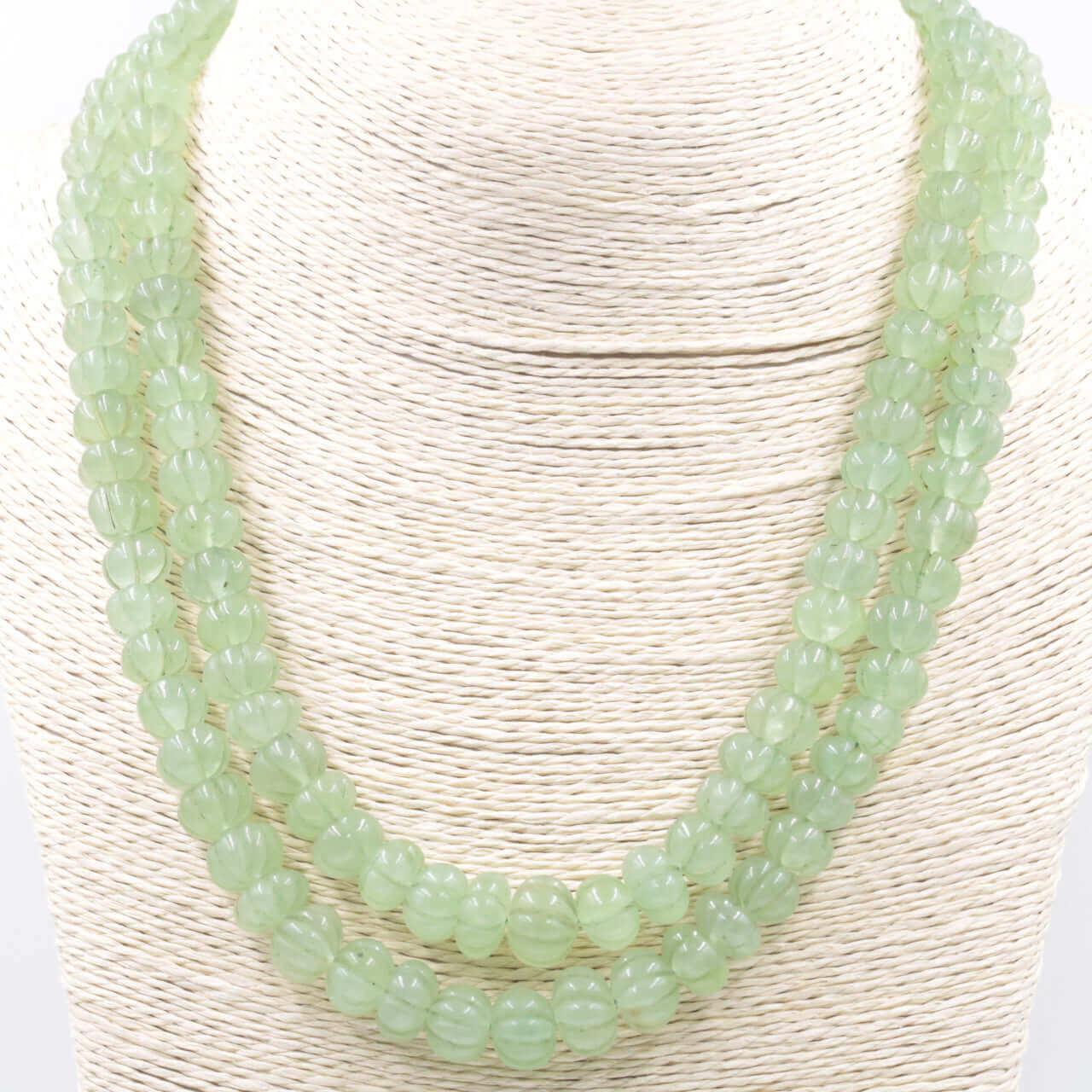 Single color Quartz Pumpkin beads Necklace - Taj Mahal Gems