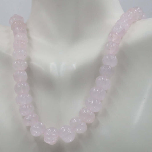 Single color Quartz Pumpkin Beads Necklace - Taj Mahal Gems