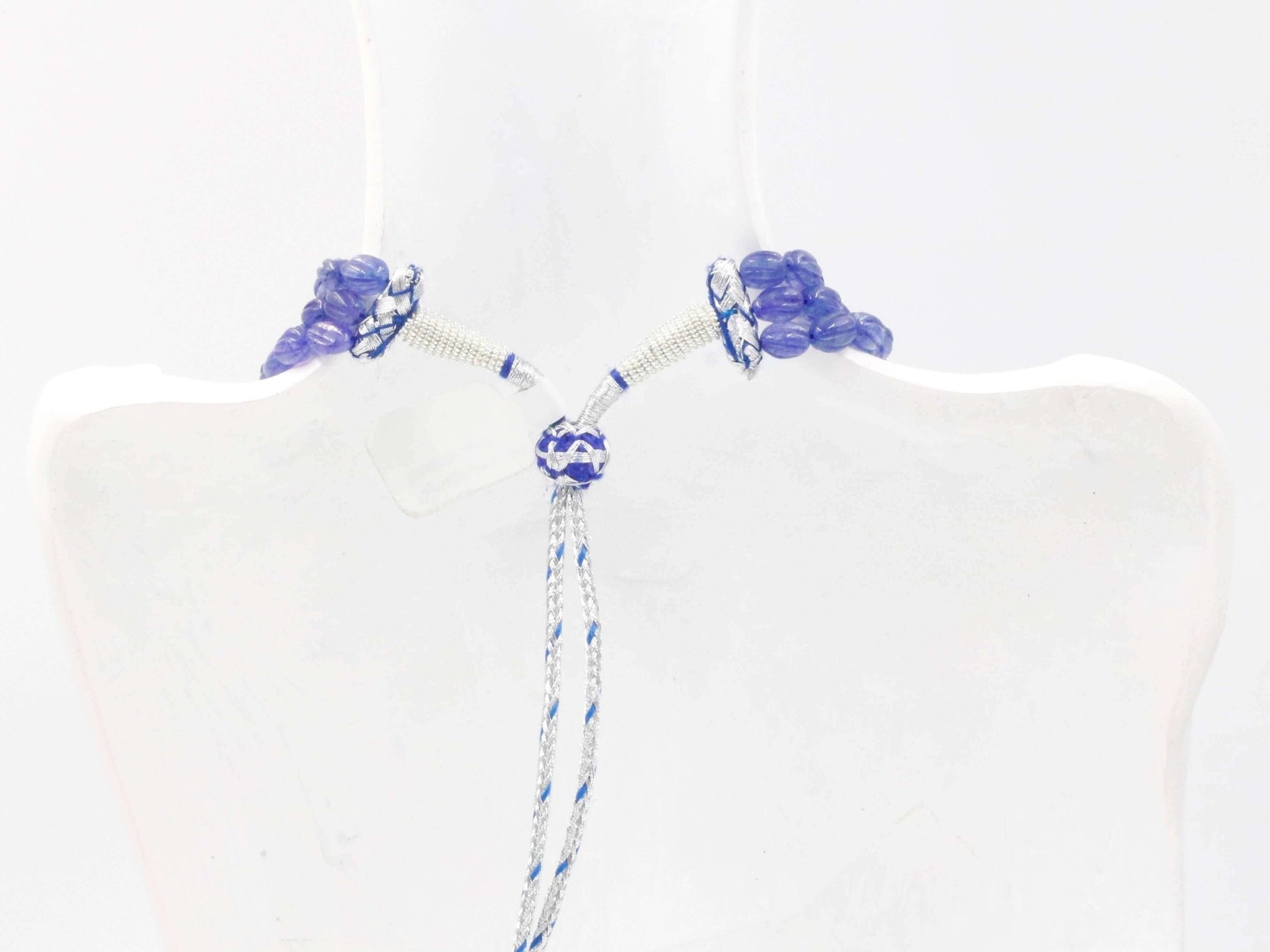 Tanzanite Quartz Pumpkin Beads Necklace - Taj Mahal Gems
