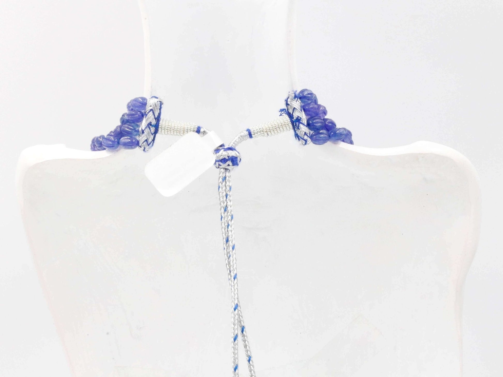 Tanzanite Quartz Pumpkin Beads Necklace - Taj Mahal Gems