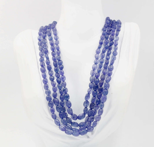 Tanzanite Quartz Pumpkin Necklace - Taj Mahal Gems