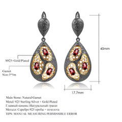 Vintage Earrings - Blue Topaz Amethyst Garnet - Taj Mahal Gems