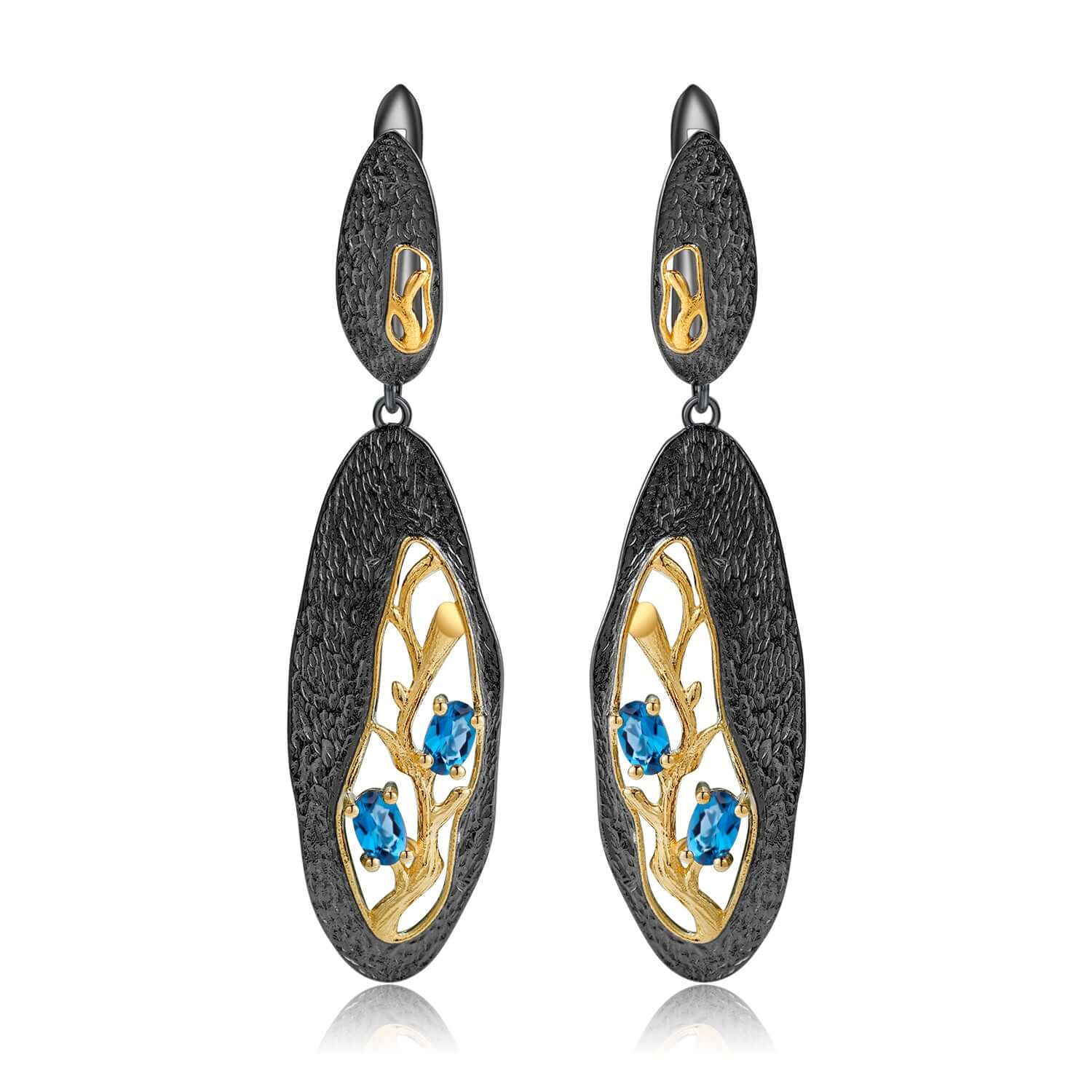 Vintage Rhodolite Garnet Flower Earrings - Taj Mahal Gems