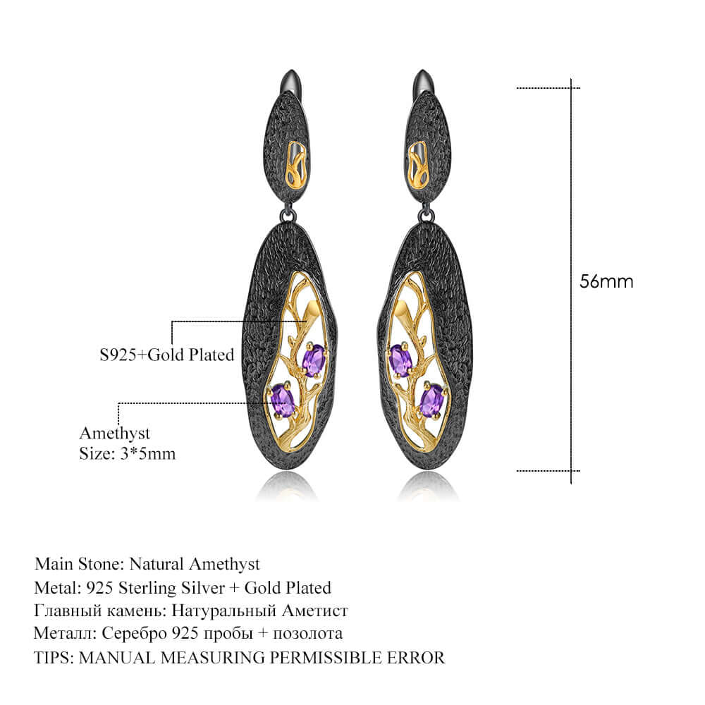Vintage Rhodolite Garnet Flower Earrings - Taj Mahal Gems