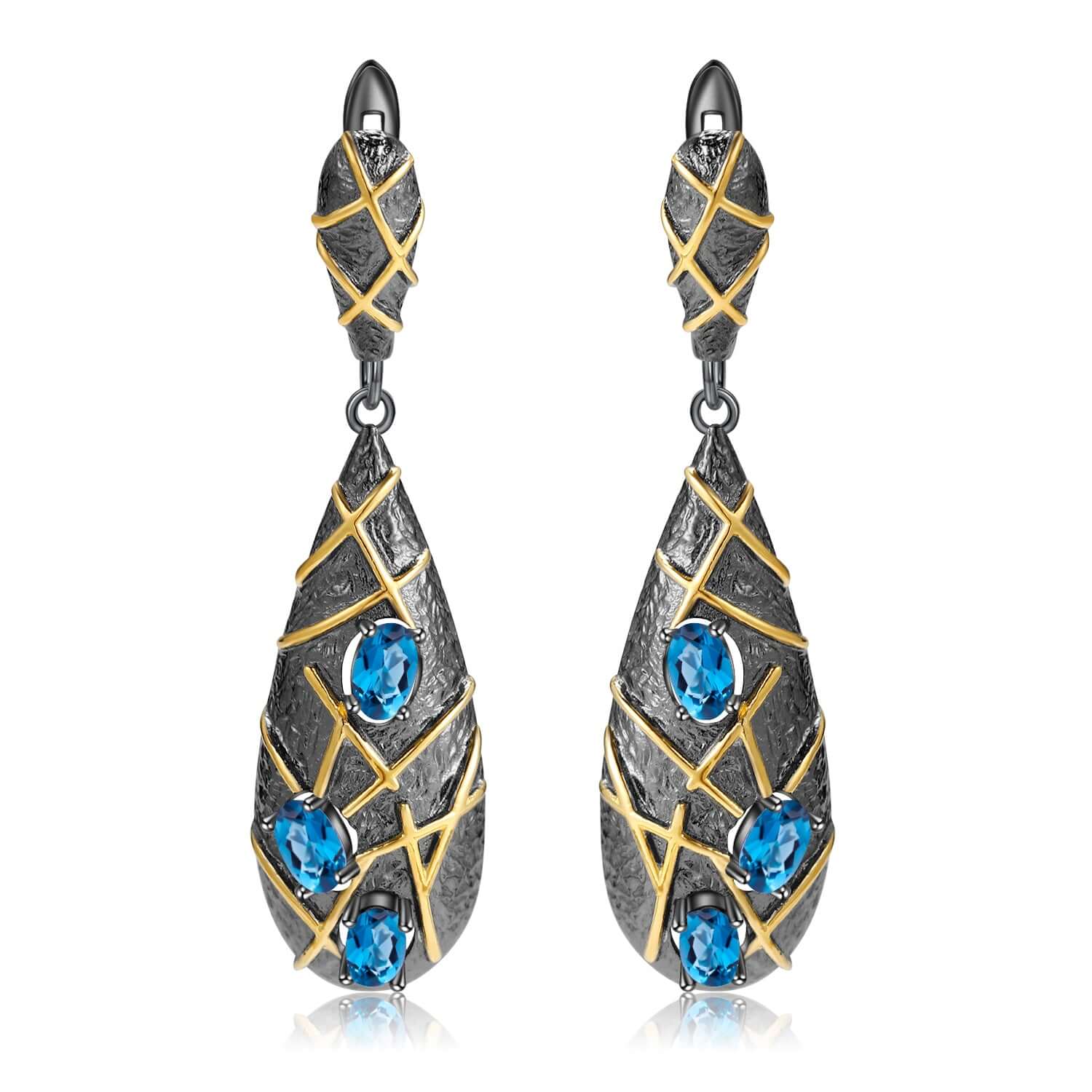 Vintage Silver Drop Earrings - Taj Mahal Gems