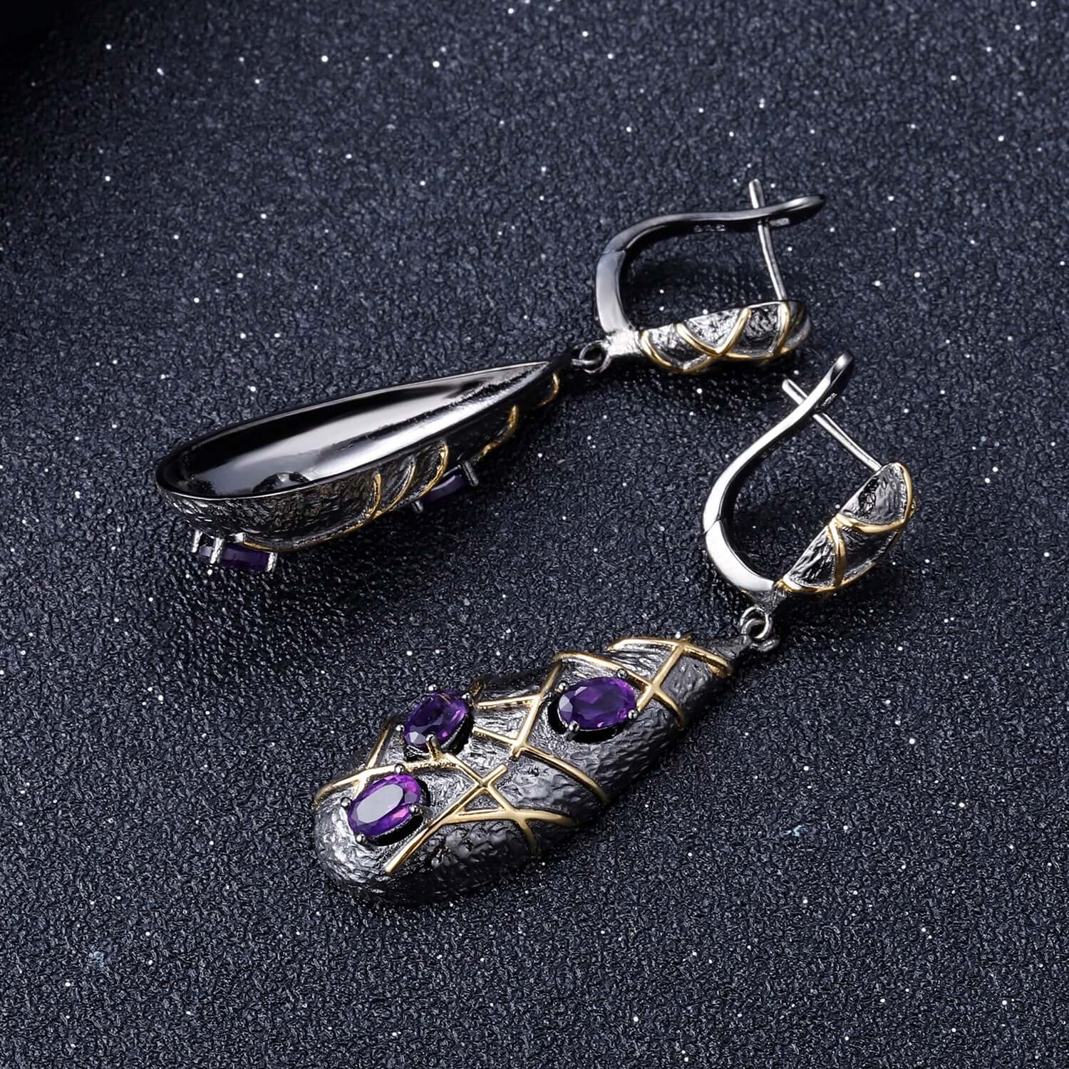Vintage Silver Drop Earrings - Taj Mahal Gems