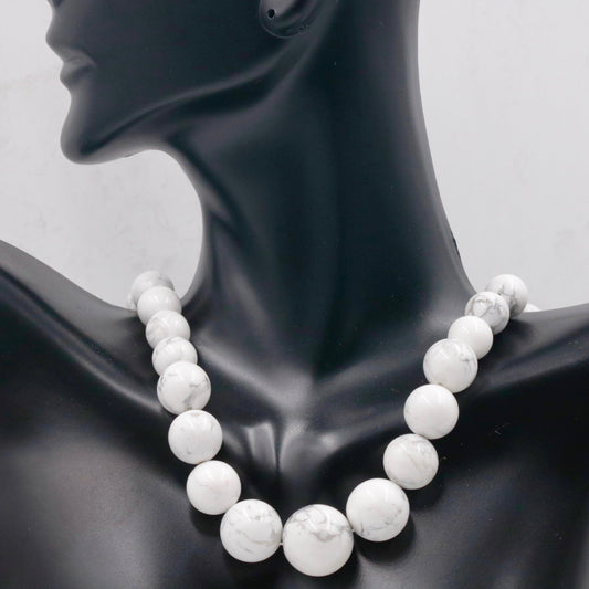 White Howlite Round Beads - Taj Mahal Gems