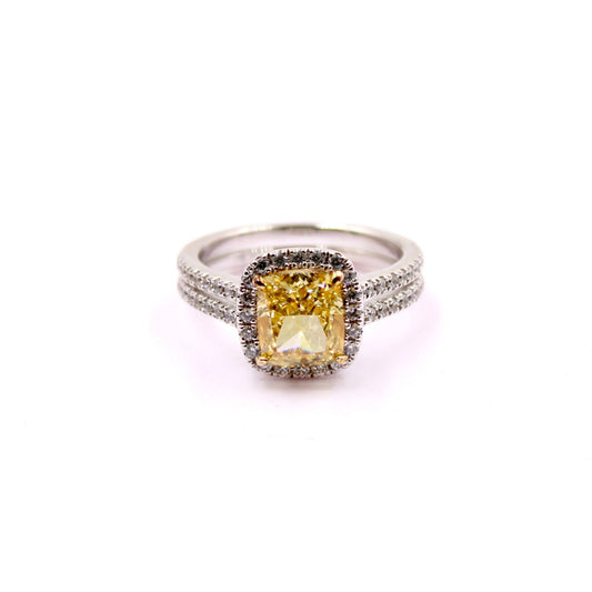 Yellow and Pink Cubic Zircon Ring - Taj Mahal Gems