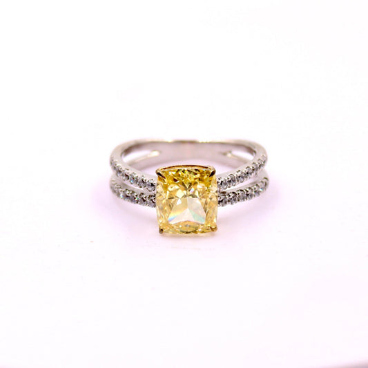 Yellow Cubic Zircon Ring - Taj Mahal Gems