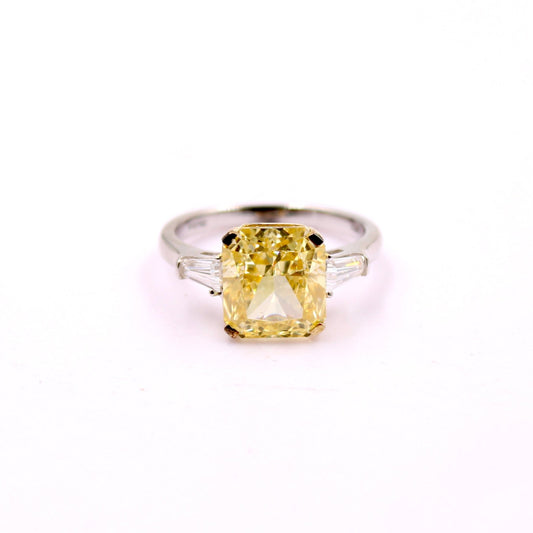 Yellow Cubic Zircon Ring - Taj Mahal Gems