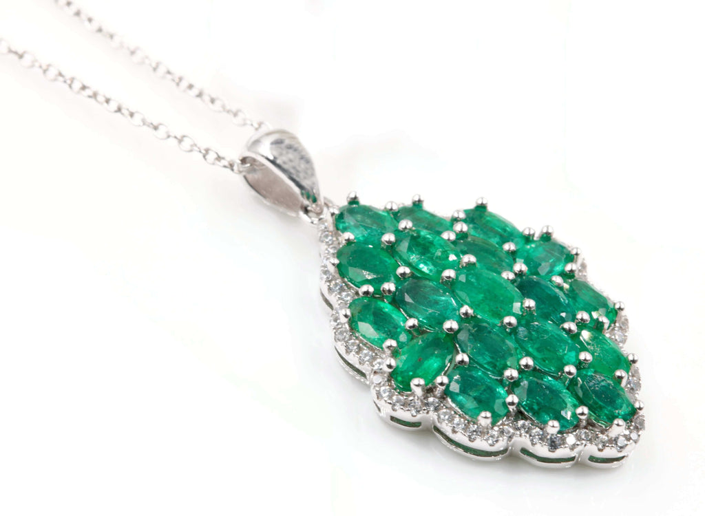 Natural Emerald Jewelry: Necklace for May Birthday Present