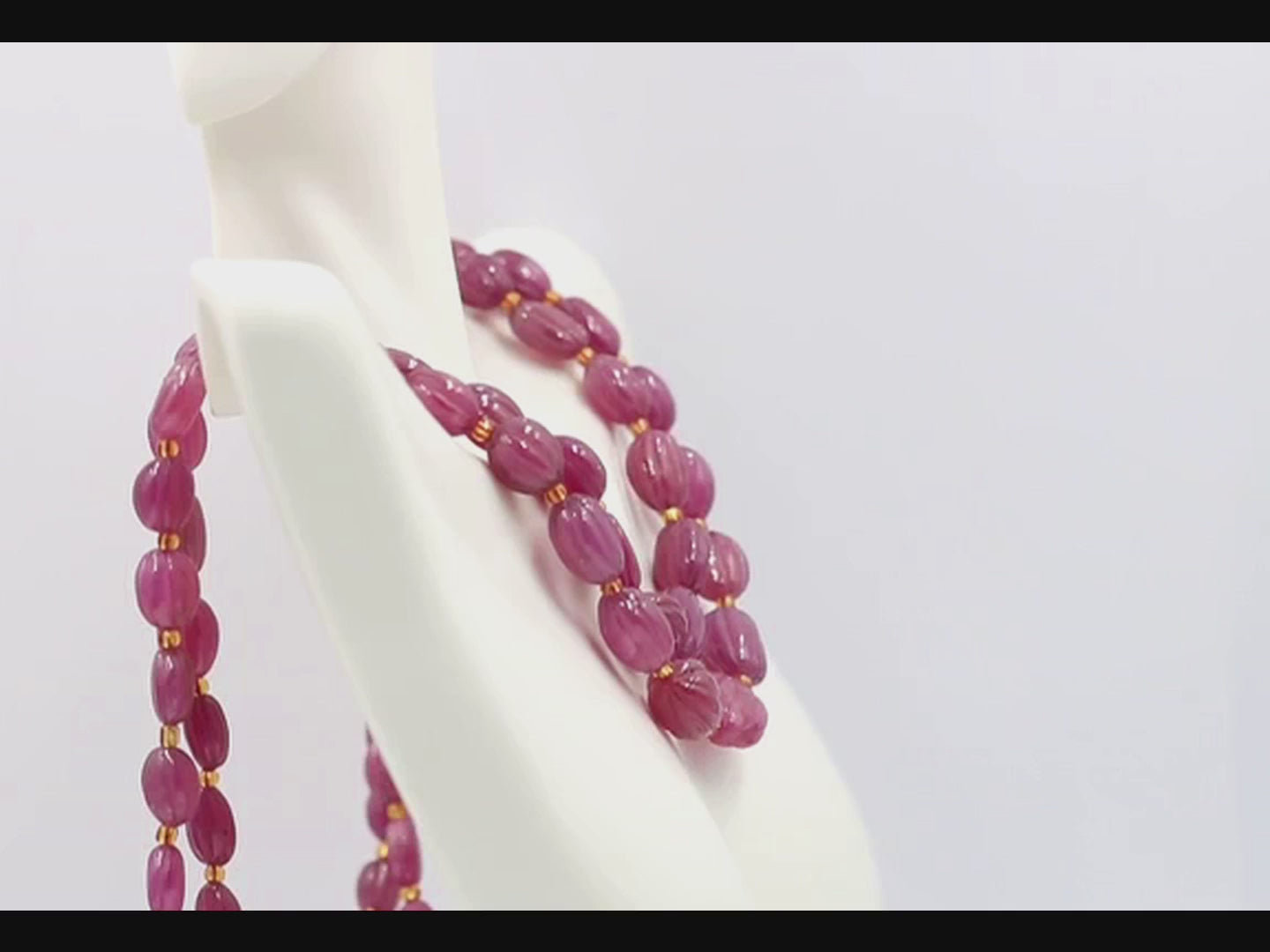 Natural Ruby Pumpkin Beads Necklace - Taj Mahal Gems