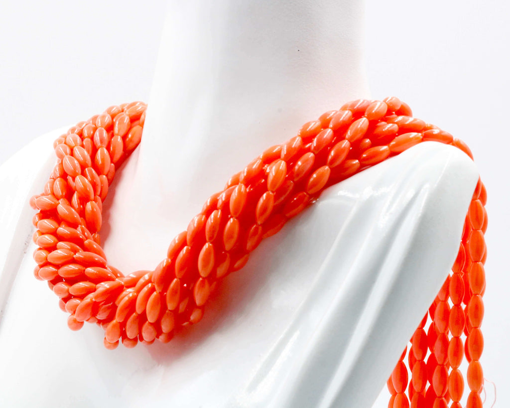 Natural Orange Coral Beads Necklace Design DIY Jewelry Crafting