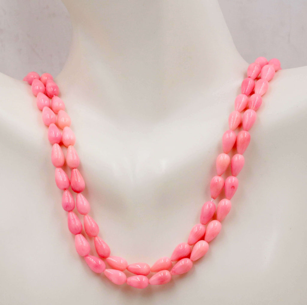 Natural Pink Coral Beads Necklace - Perfect Jewelry for Sweater