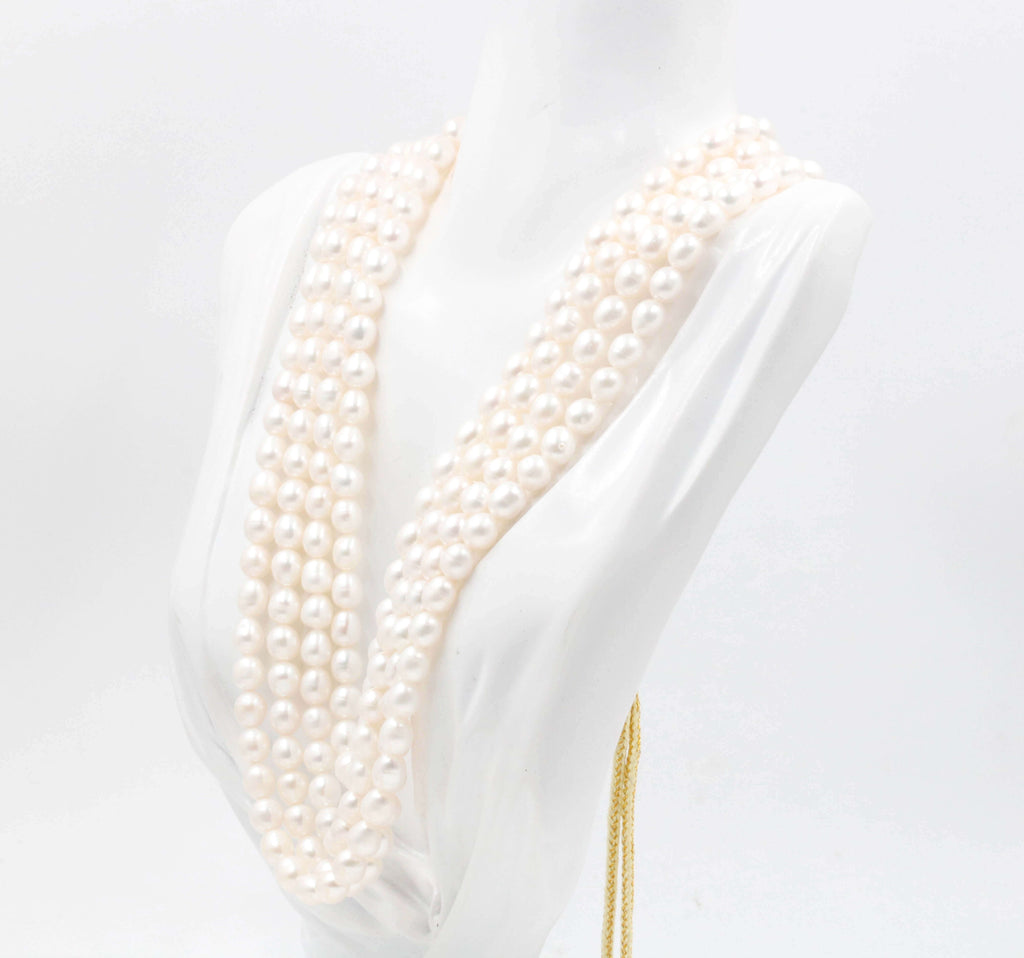 White Pearl Necklace with Indian Jewelry Design Collection