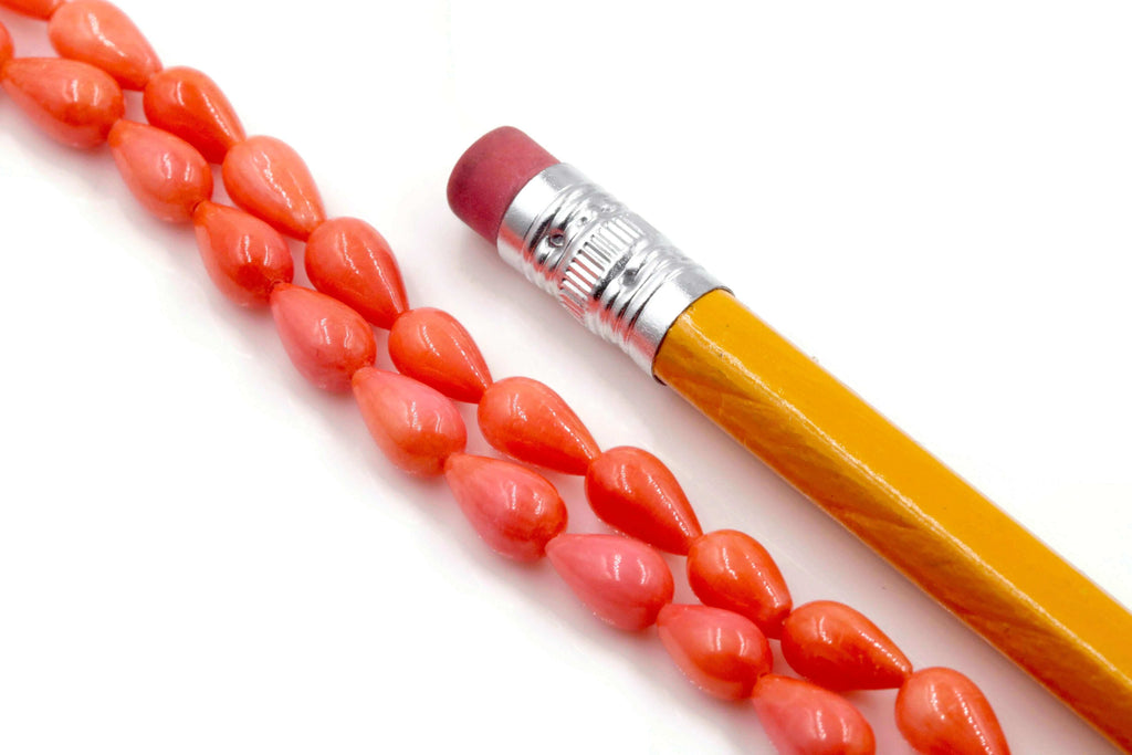 Size of Orange Coral Beads from Necklace Jewelry