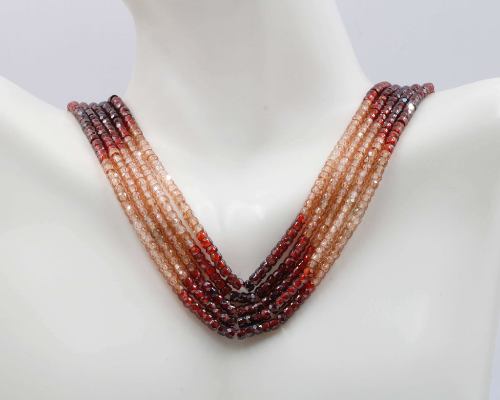 Cubic Zirconia Layered Necklace Collection - Indian Jewelry