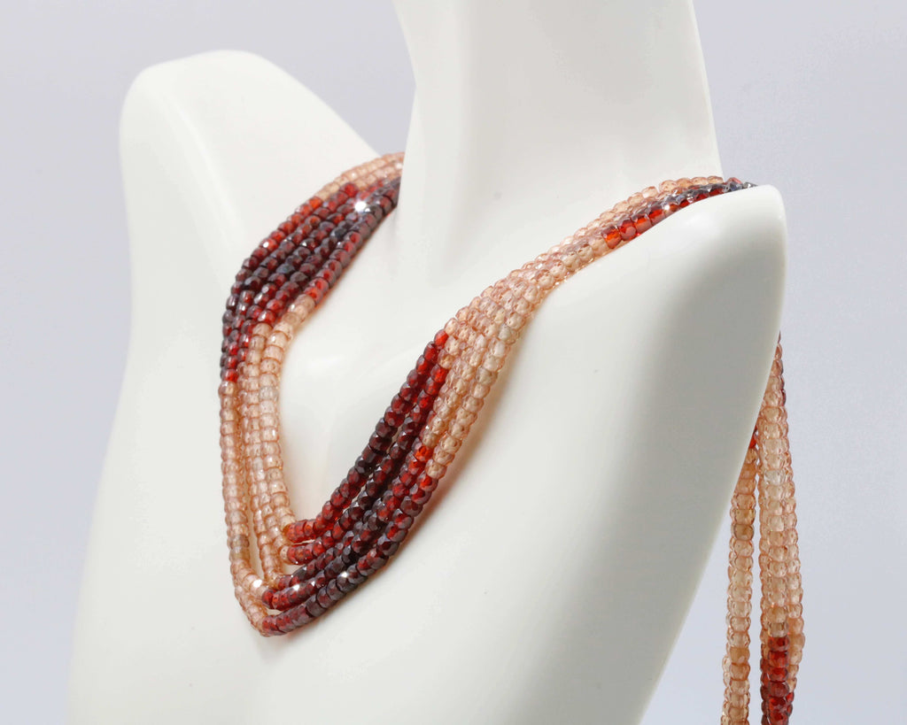 Layered Faceted Cubic Zirconia Necklace - Indian Jewelry