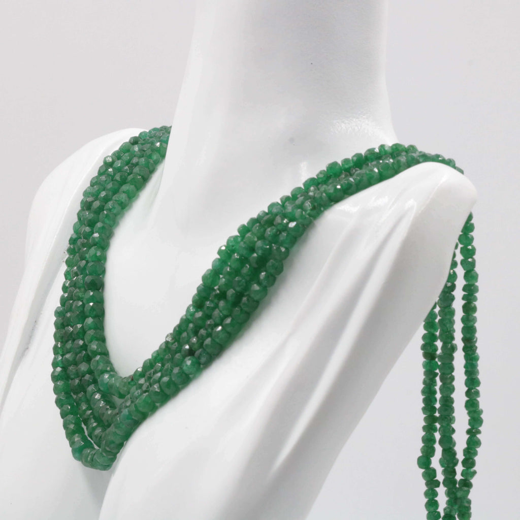 Handmade Emerald Beaded Necklace - Indian Style Jewelry