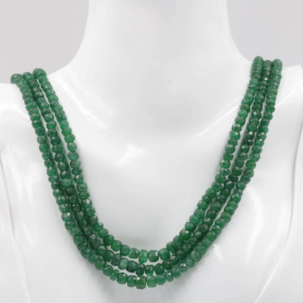 Indian Crafted Natural Emerald Bead Necklace