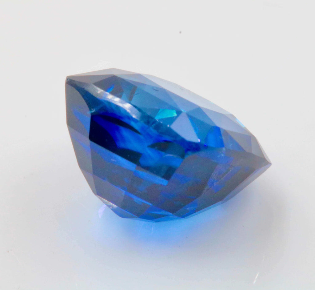 Natural blue sapphire cushion cut faceted gemstone September birthstone
