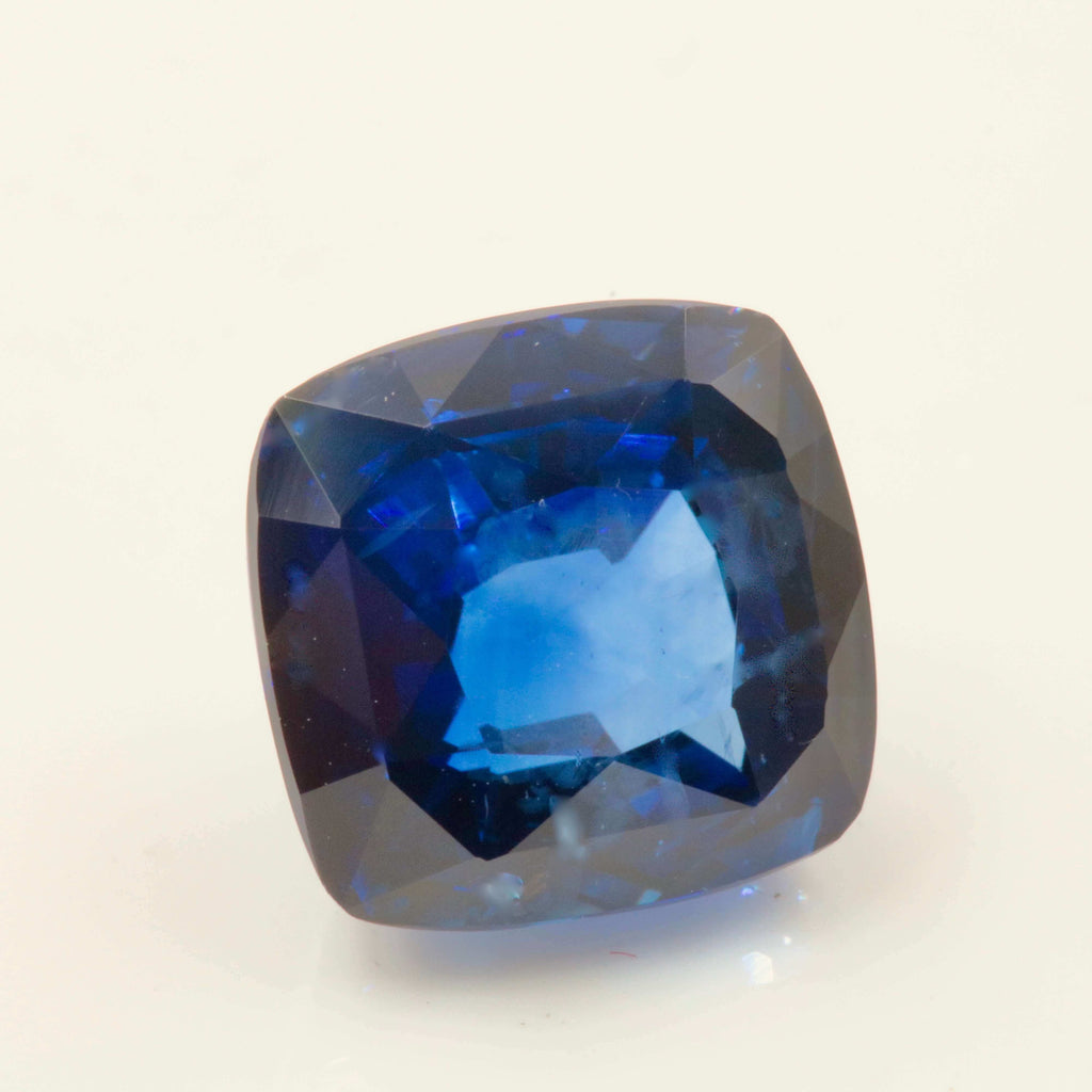Natural blue sapphire cushion cut faceted gemstone for sale