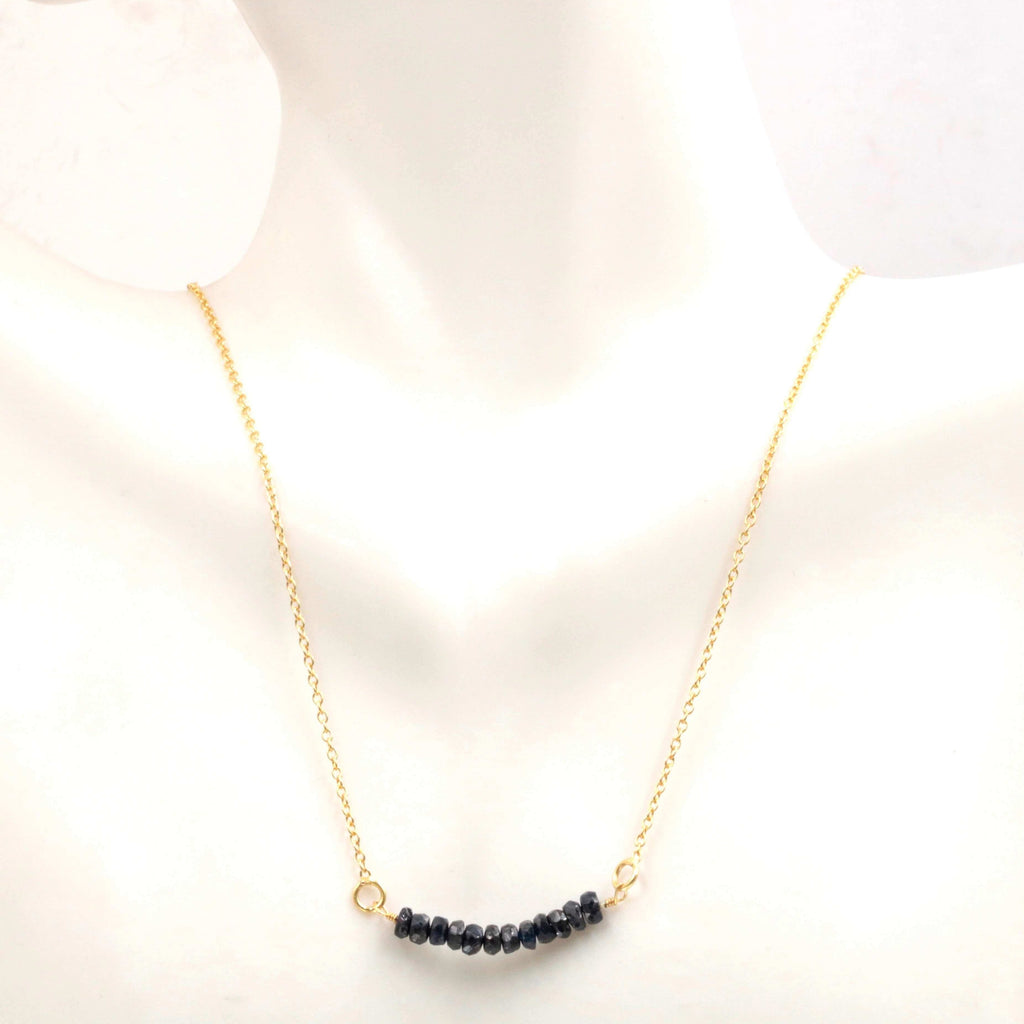 Birthstone Necklace: Natural Sapphire, Ruby & Emerald Blend