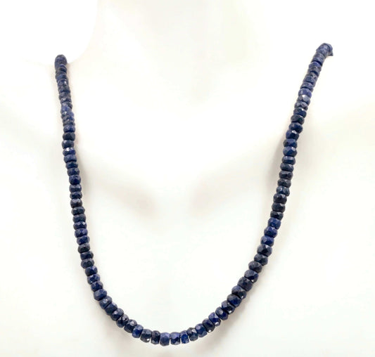14KY Natural Blue Sapphire Necklace - Taj Mahal Gems