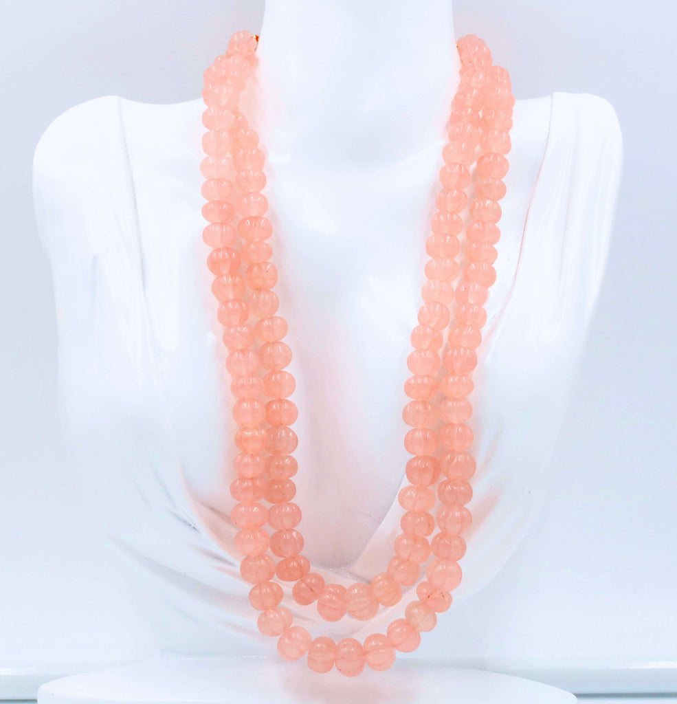 Layered Pink Quartzite Necklace: Stunning Hues