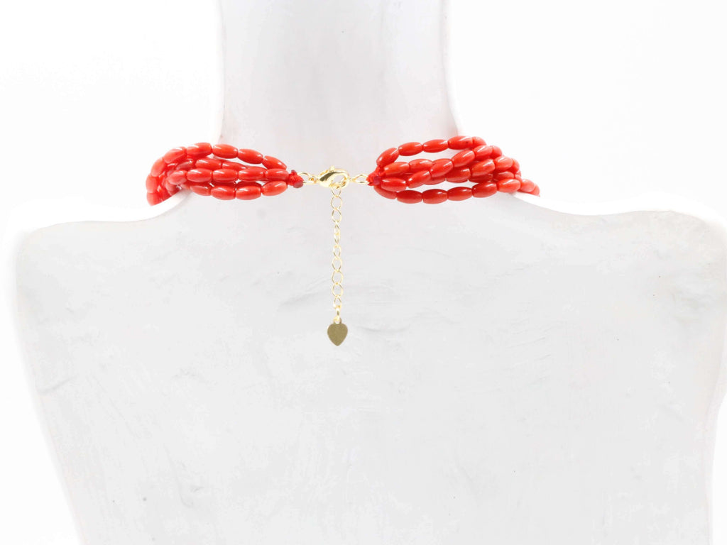 Natural Italian Red Coral Bead Necklace Design