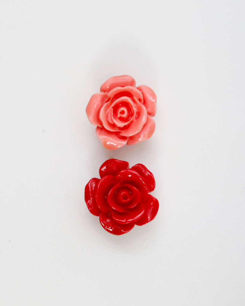 Red & Pink Rose Flower Shaped Coral for DIY Pendant