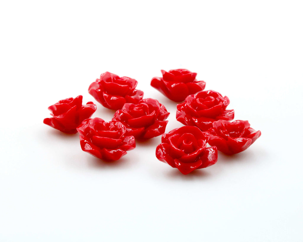 Red Coral Loose Beads with Rose Shaped for DIY Jewelry