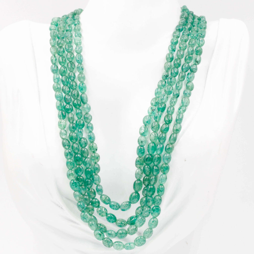 Natural Emerald Quartz Necklace with Indian Style