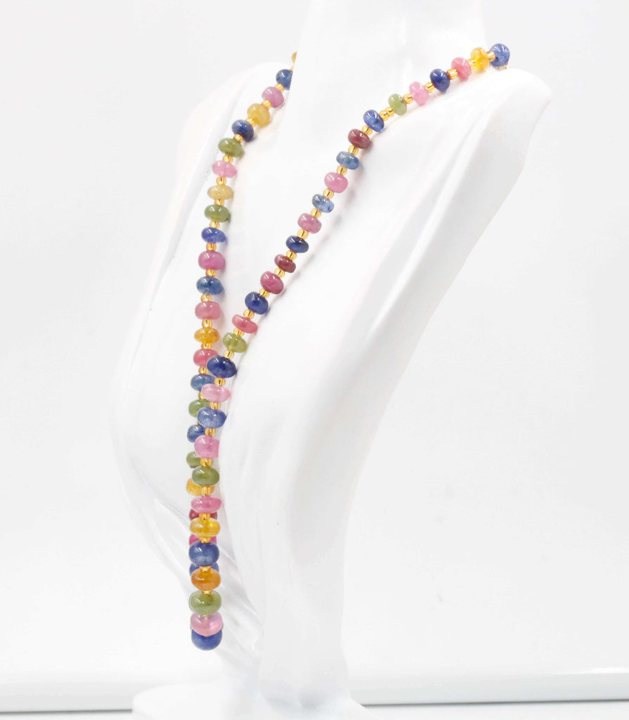 Beaded Sapphire Necklace: Natural Elegance