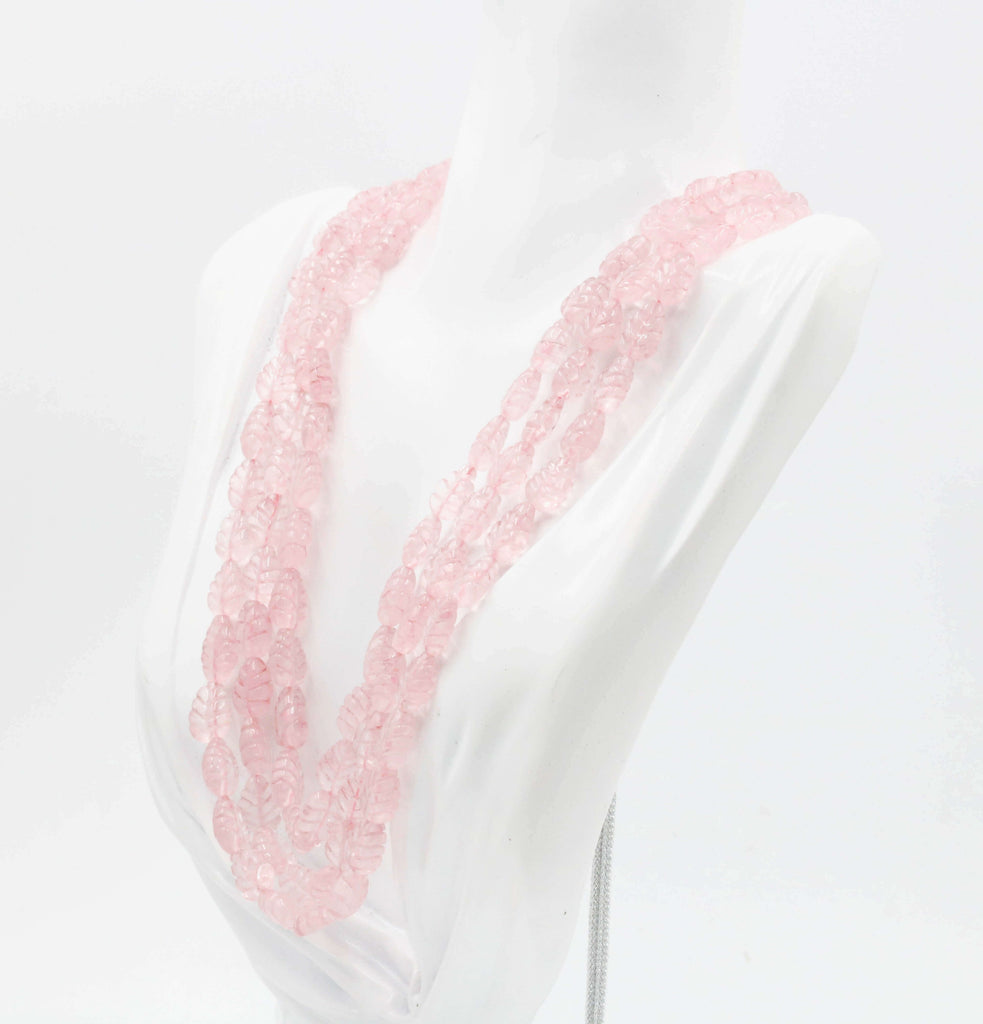 Layered Rose Quartz Necklace Fashion