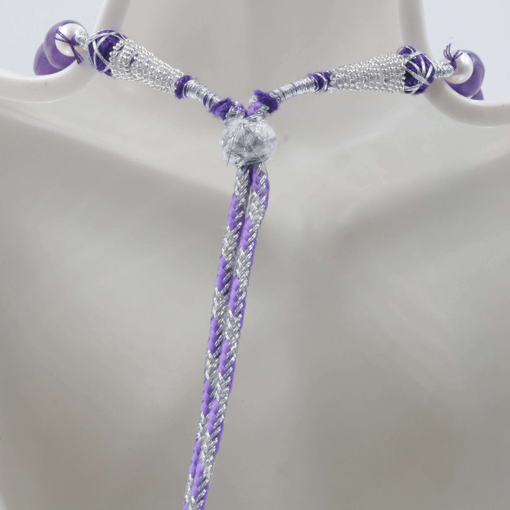 Purple Amethyst & White Pearl Necklace - Indian Sarafa Style