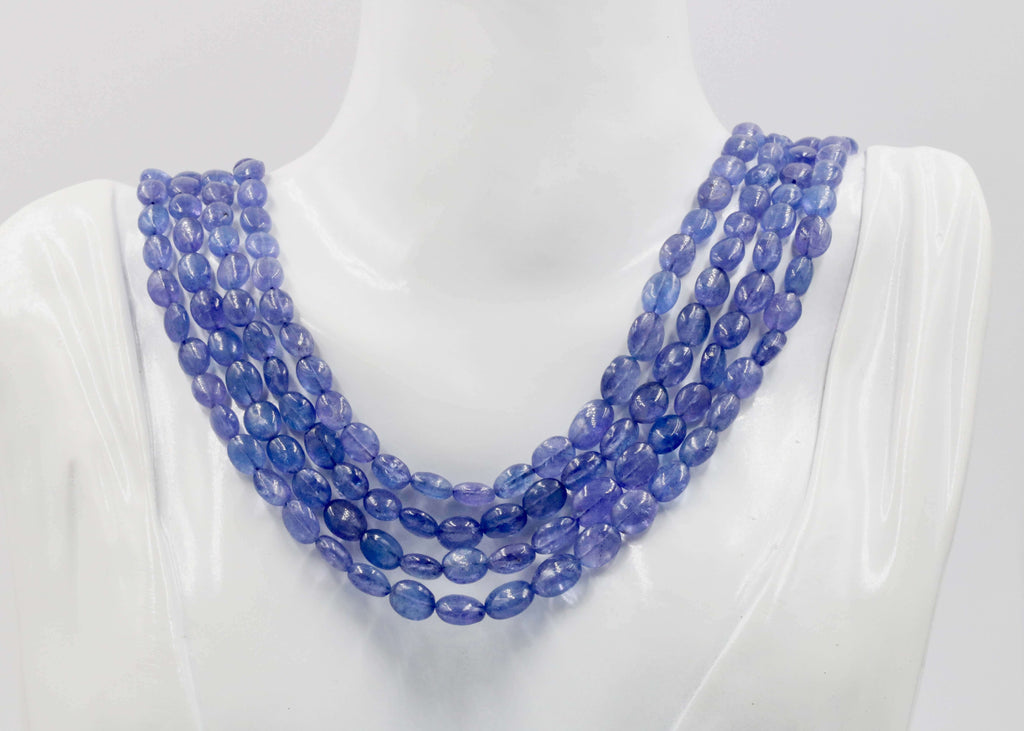 Natural Tanzanite Beaded Jewelry: Indian Charm