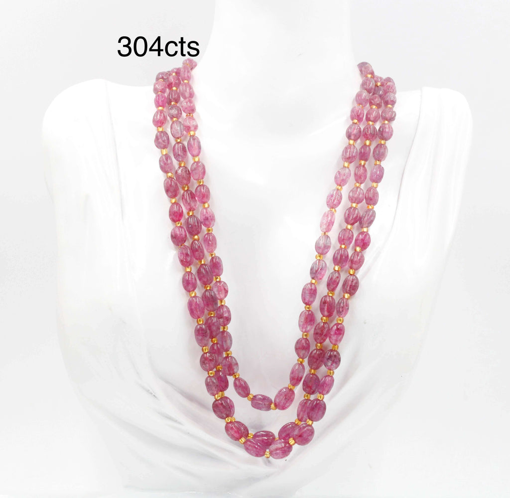 Pink Gemstone Necklace: Natural Strawberry Quartz Beauty